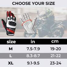 Guantes de piel de cabra de carbono para motocicleta para máxima protección y comodidad - Rojo - - Ver 4