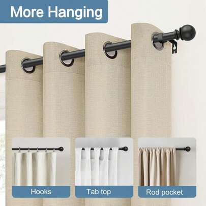 Black Curtain Rods For Windows 28 To 48 Inch,5\/8 Inch Diameter Stainless Steel Adjustable Heavy Duty Curtain Rod With Brackets, Easy Installation For Indoor And Outdoor