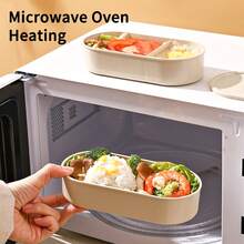 2pcs/Set Kotak Makan Siang Plastik Bertumpuk 730ML dengan Sekat, Kotak Bento Oval Portabel dengan Tali Kartun Lucu, Wadah Penyimpanan Makanan Salad Buah untuk Persiapan Makanan & Pengontrolan Porsi, Wadah Makan Siang Microwave, Untuk Penggunaan Pelajar dan Dewasa di Rumah, Sekolah, Kantor, Piknik - MultiWarna - View 5