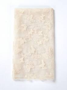 1 pieza Camino de mesa de mariposa beige, cubierta de mesa de malla de mariposa de doble cara, decoración para fiesta de cumpleaños, decoración para boda y baby shower, decoración para gabinete, centro de mesa de comedor, decoración para banquete y recepción de restaurante - Beis - Ver 8