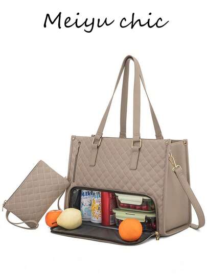 This Classic, Stylish, Large-Capacity Tote Bag Features A Classic Multi-Color, Insulated Design And Comes With Double Handles. It Can Be Used As A Laptop Bag, Diaper Bag, Commuter Bag, Everyday Gym Lunch Bag, Picnic Bag, Or A Waterproof, Insulated Crossbody Bag.