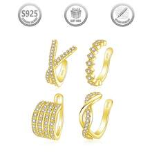 一套优雅时尚的925纯银夹式耳环，适合日常、派对、节日、约会、送礼等场合。 - 金色 - 查看 11