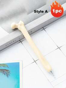 1支骨质圆珠笔，黑色墨水礼品笔，超逼真骨质圆珠笔文具，书写流畅ABS材质，学习办公用品，多种款式可选 - 多色 - 查看 17