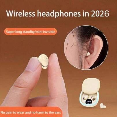 2026 Ultra-Compact Wireless Earbuds - Suitable For Sports, Sleep, Work, Classroom - Invisible Design, Powerful Bass - Black, White, Beige - Suitable For Daily Use - Perfect Gift For Students And Fitness Enthusiasts