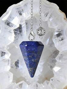 1/3/6/10 piezas Cuarzo natural para sanación espiritual, para radiestesia de agua, adivinación espiritual, collar de joyería con colgante de cristal de cuarzo en forma de cono - Multicolor - Ver 3