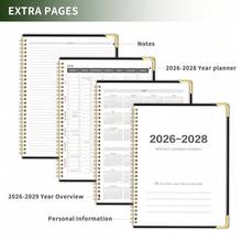 Monthly Planner 2026-2028, Hardcover With Metal Corner 3 Year Calendar 2026-2027-2028 Calendar Book From Jan 2026 - Dec 2028, 9" X 11", Spiral Bound,Organizer For Office, Schoolsss, And Home, Black - 黑色 - 查看 6