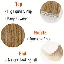 6 lọn tóc nối kiểu dreadlock kẹp, dài 24 inch, chất liệu tổng hợp, mềm mại, làm thủ công, dành cho nữ. - Nhiều màu - Xem 7