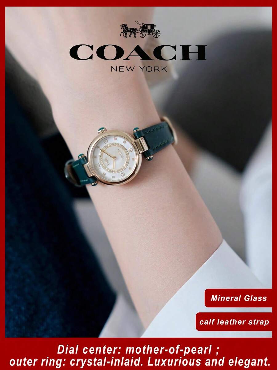 Coach Cary Green leather Strap Women's Watch - 綠色 - 查看 1