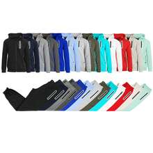 Mens Fleece-Lined Hoodie & Jogger 2-Piece Set With Reflective Design (S-2XL) - 希瑟.格雷 - 查看 4