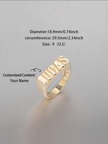 Anillo personalizado con estilo de rapero con nombre, regalo para el Día del Padre, Día de la Madre, San Valentín, cumpleaños, aniversario, amigos, graduación, Navidad, regalo familiar de alta gama - Estilo 4 - Ver 3