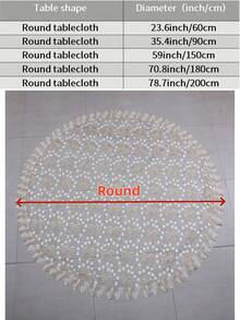 HXARTMIS 1 Piece, Beige Lace Embroidered Polyester Round Tablecloth. Material: Polyester. Italian Terms: Tablecloth, Tablecloth, Birthday, White Tablecloth, Baptism, Pink Tablecloth, Stain-Resistant Tablecloth, Furniture Doilies, Living Room Rug, Plastic Kitchen Tablecloth, Round Tablecloth, Square Tablecloth, Bedroom Doilies, Black Tablecloth - Beige - View 8