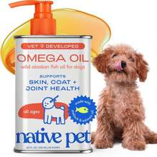 Native Pet Omega 3 Fish Oil For Dogs &Amp; Cats - Promotes Healthy Skin, Shiny Coat, &Amp; Strong Joints - Made With Wild Alaskan Salmon Oil For Dogs \U2013 Tasty, Fast-Absorbing Omega 3 6 9 Liquid Supplement- 8oz - ColorA - 查看 1