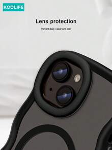 1pc Koolife Wavy Edge Shockproof Phone Case With Magnetic Charging Compatible With Apple 17 ProMax, PC+TPU Material, Raised Camera Protection, Compatible With Apple 17 ProMax/17/17 Pro/17 Air/16/16 Pro/16 Plus/16 ProMax/15 ProMax/15 Pro/15 Plus/14 ProMax/13 ProMax/13 Pro/12 ProMax/11, S25 Ultra/S24 Plus/A06/A07/A26/A36/A56/Z FLP3/4/5/6 - Black With Butterfly Accessories - View 7