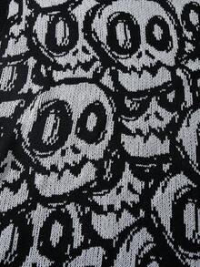 ANDREILEE Spring/Summer New High Street Punk Rock Band Skull Graphic Sleeveless Knit Tank Top For Men - Black - View 6