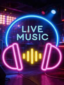 Customized Live Music Music Neon Lights | USB Powered Personalized Earphone Decoration, Suitable For Game Rooms, Bedrooms, Cat Ears, Girls, Men's Caves, And Gifts For Boyfriends. - Multicolor - View 3
