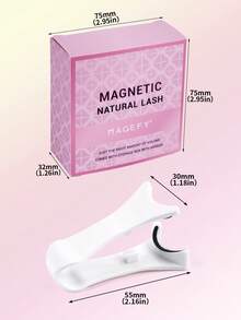 MAGEFY 二合一CC卷翘磁性假睫毛套装，包含3对带磁性夹子的假睫毛和10片半眼假睫毛，款式多样，无需胶水，可重复使用，自然逼真的仿貂毛假睫毛，适合日常佩戴，防水，卡通风格，外眼角加长设计，放大双眼，纤长纤细，是旅行、海滩度假、露营的理想之选，也是送给女性的绝佳礼物，粉色套装 - 自然纖長款 - 查看 10