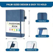 MOSA BEAR Password Keeper Book With Alphabetical Tabs,4.3"X5.7" Small Password Books For Seniors Password Notebook For Internet Website Address Log In Detail(Dark Blue) [Unknown_binding] - 深藍色_ - 查看 6
