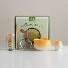 1pc/5pcs Matcha Tea Set, Ceramic Matcha Bowl, Matcha Whisk, Tea Ceremony Accessories, Flower Shaped Salad Bowl - Multicolor - View 13