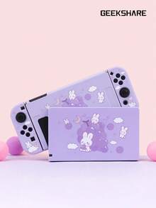 Cute Rabbit Game Console Protective Cover Compatible With Nintendo Switch 2017 Dock - Mauve Purple - View 1