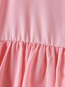 Girls Casual Sequin Patchwork Sleeveless Dress, Spring/Summer - Pink - View 10