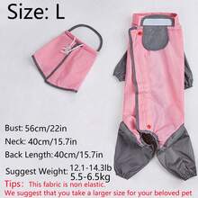 1pc Pink Full Cover Dog Raincoat For Large Breeds - Multicolor - View 18