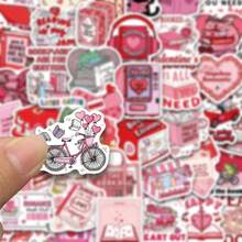 50PCS Pink Valentine's Day Bookish Series Stickers,Creative Cartoon Stickers, DIY Decorate Gift Boxes, Envelopes, Mobile Phones, Water Cups, Waterproof Stickers - Multicolor - View 6