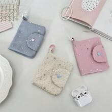 Minimalist Design Star Sequin Card Holder, Wallet Zipper Card Case ID Card Student Card Coin Purse - Multicolor - View 2