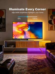 Bộ 1 đèn LED dây DIY USB, đèn LED dây thông minh dùng nguồn USB, 24 phím điều khiển DIY trang trí trong nhà cho nhà cửa, nhà bếp, phòng khách, ký túc xá, tiệc tùng, đèn nền TV, đèn LED tủ linh hoạt 3.28ft/9.84ft cho trang trí nhà cửa, Halloween, Giáng sinh - ánh sáng màu - Xem 10