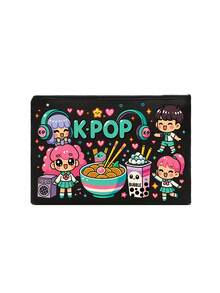 Bolsa de Maquiagem Ilustração Colorida de K-pop, Bolsa Cosmética Multifuncional com Tema Musical de Desenho Animado, Bolsa de Toalete, Organizador de Cosméticos Portátil, Bolsa com Zíper Multifuncional e Divertida, Fechamento com Zíper, Bolsa de Armazenamento de Carregador, Armazenamento de Acessórios, Adequada para Dormitório, Viagem, Viagem de Negócios, Natação, Armazenamento Doméstico, Itens Essenciais de Viagem, Suprimentos para Dormitório, Amigável para Viagem, Presente para Mulheres e Melhores Amigas - Multicolorido - Visão 13