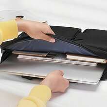 13/15/17 Inch Laptop Bag, Office Handbag With Multiple Pockets, Lightweight & Convenient Briefcase Laptop Case Laptop Sleeve Laptop Cover With Handle Laptop Bag For Men Portable For Business Travel Essentials - Black - View 8