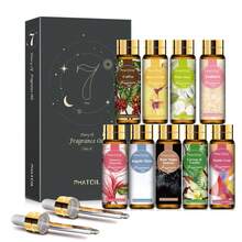 PHATOIL 香氛精油套装 9 瓶装 10ml/0.33fl.Oz 香氛精油套装，适用于肥皂、蜡烛制作、香薰机、加湿器、DIY 香氛 - 椰子香草/白麝香/咖啡/泡泡糖/D-Jador/天使/黑兰花/木兰 - 9 pcs/set-C - 查看 9
