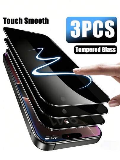 3片装防窥钢化膜，适用于 11/12/13/14/15/16/17/17Air/17Pro/17Pro Max，完美贴合手机壳，易于安装，表面光滑，无气泡，触感顺滑，有效保护隐私，高硬度钢化玻璃，防刮耐磨，适合日常办公或作为礼物赠送。[手机配件]屏幕保护必备品，适用于日常防护、办公、居家使用。日常防护、办公、居家手机屏幕保护膜，隐私屏幕保护膜，防窥防水防震防摔。