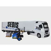 juguete trailer caja seca escala 1:43 con montacarga color blanco - Blanco - Ver 4