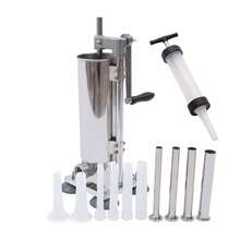 3L Commercial Sausage Stuffer Meat Filler Machine Stainless Steel+ Filling Tubes - Silver - View 6