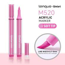 languo 丙烯颜料马克笔套装，柔软尼龙笔尖，适用于岩石彩绘、DIY工艺品和艺术创作 - 套裝 - 查看 2