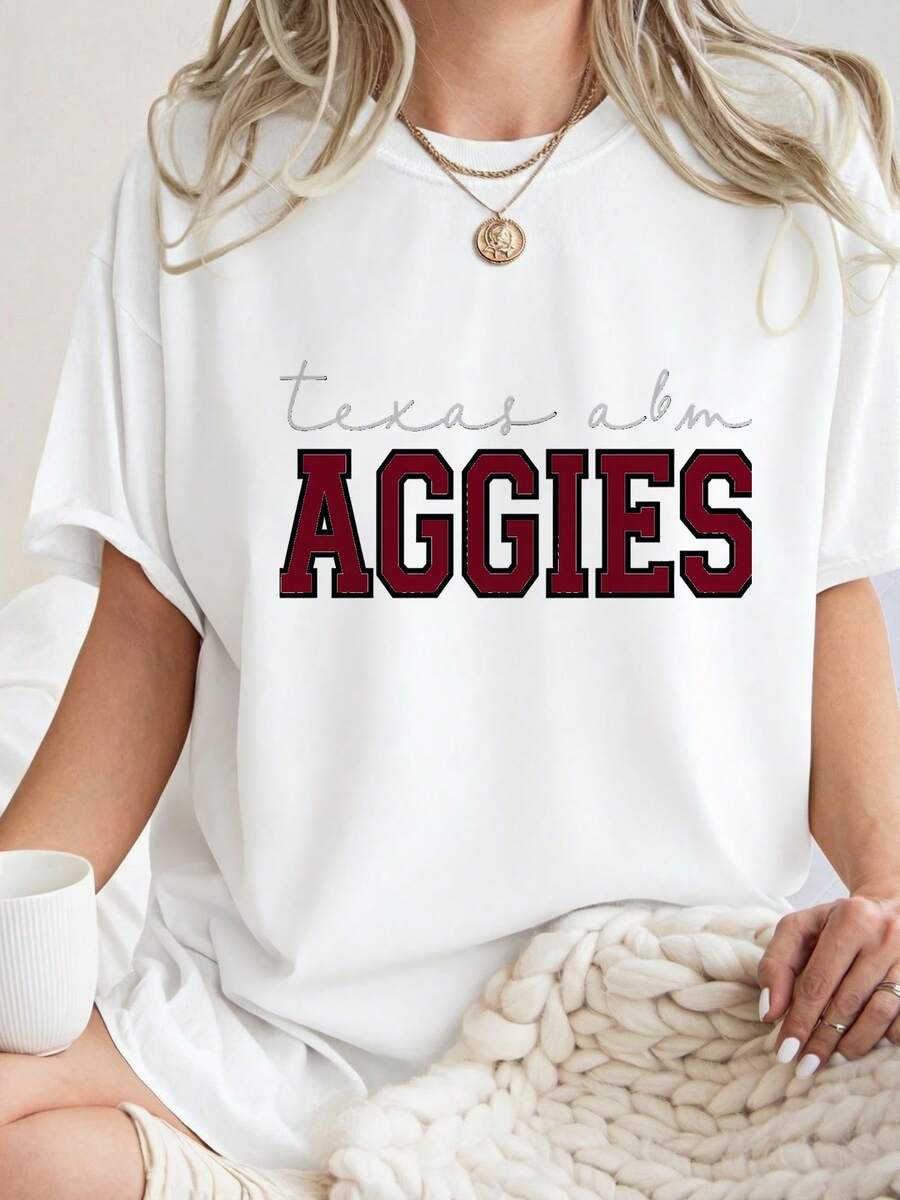 Texas AM Aggies Sweatshirt, Vintage Texas Football Shirt, Retro College Game Day Tee, Aggies Fan Gift Unisex-2 (2)-1 - Đen 5 - Xem 1