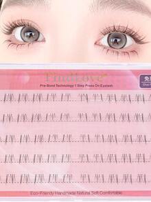 60片黑色下睫毛，自带胶水，自然妆效，可重复使用，单片J型分段式自粘假睫毛，超轻睫毛嫁接套装，无需胶水，适合化妆新手 - J - 查看 4