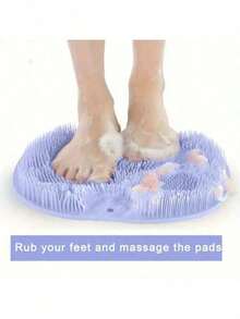1pc Anti-Slip Shower Foot Scrubber With Exfoliating Pad - Improves Blood Circulation, Cleanses Feet - Bathroom Accessory - A - View 3