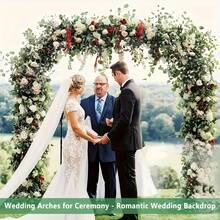 LOVEWE Metal Garden Arch Kit - 2 Sizes Stackable With Base, Ideal For Weddings & Bridal Parties, Black Wide Trellis For Climbing Plants - White - With Base - View 4