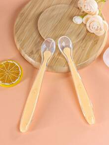 KUNT 1/2pcs Colorful Baby Smiling Face Silicone Feeding Spoon, Soft Tip Training Spoon With Long Handle - Multicolor - View 27