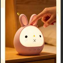 Rechargeable Rabbit Night Light Features Three Color-Changing Modes, Dimming Function, Button And Touch Controls, And A Long-Lasting Battery.  Its Cute Rabbit Design Makes It Perfect For Bedrooms, Room Decoration, Creating A Dreamy Atmosphere, Setting The Mood, And Can Also Be Used As A Desk Lamp. It's Also An Ideal Holiday Gift. - 彩色 - 查看 8
