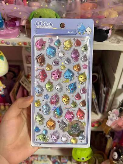 3D可爱卡通贴纸，透明浮雕创意日记贴纸，钻石水晶装饰贴纸，圣诞节/感恩节/生日儿童礼物