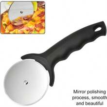 Pizza Cutter, 2 Pack Stainless Steel Pizza Wheel With Non - Slip Handle, Heavy Duty Pizza Slicer, Dishwasher  Black - Initial - View 4