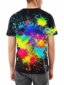 Hgvoetty Unisex 3D Print-Shirts Short Sleeve Graphic Tees Men And Womenmen's All Over Print-Shirt - 色彩繽紛的畫作 - 查看 12