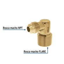 Codo terminal a 90° de latón 3/8 x 1/2" - A - Ver 2