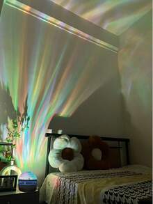 1pc 7-Color Northern Lights Projection Lamp With Remote Control, USB Powered Northern Lights Mood Light, 7 RGB Colors, Suitable For Bedroom, Gaming Room, Living Room - Ideal Christmas Gift, Living Room Decor | Magical Atmosphere Lamp | Decorative Lamp, Starry Night Light - Multicolor - View 7