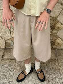 Quần dài lửng 3/4 màu mơ dành cho nam, thích hợp mặc hàng ngày và đi làm. - Màu Khaki - Xem 1