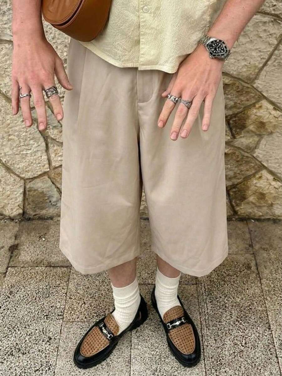 Quần dài lửng 3/4 màu mơ dành cho nam, thích hợp mặc hàng ngày và đi làm. - Màu Khaki - Xem 1