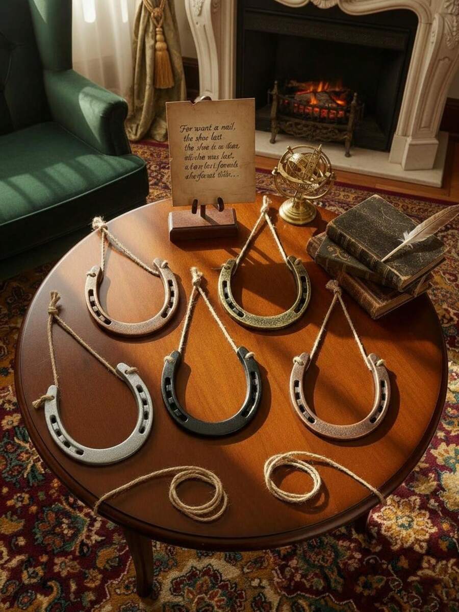1pc/2pcs/5pcs Handmade Cast Iron Horseshoe Decor, With Installation Accessories, Auspicious Mascot For Year Of The Horse, Suitable For Brides And Wedding Guests, Rustic Style Wall Decor For Living Room And Garden