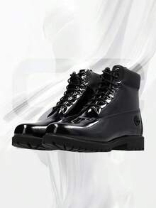 Timberland 6" Premium Waterproof Boot Wheat Debossed Print– Men's Lifestyle Sneakers – Shoes For Man -Vintage-Spring & Summer-Inspired Running Shoes, Shock-Absorbing Comfort, Gym To Streetwear Casual Wear-Easter Gift–TB0A2P6WA5J - Black/Black - 查看 2